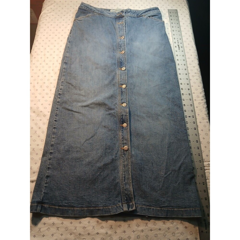 GAP Women's Blue Denim Button Down Skirt Size 12